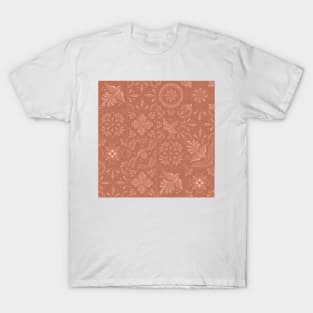 Mexican Tan Color Talavera Tile Pattern by Akbaly T-Shirt